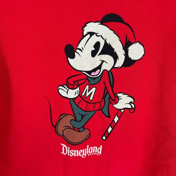 Disney Parks XS Red Mickey Sweatshirt Christmas Pullover Cozy Retro Festive Gift - Picture 6 of 12